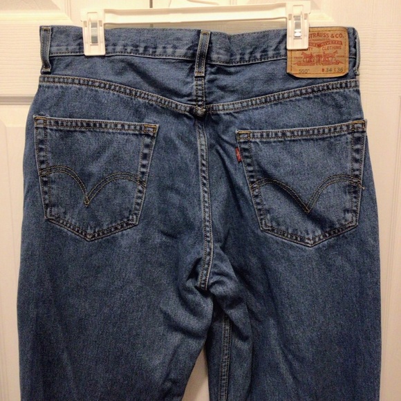 Levi’s Mens 550 Relaxed Fit Medium Wash Tapered Leg Jeans Size 34x36 (J8) - Picture 5 of 8